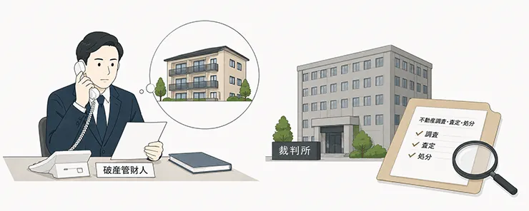 破産業務フォローの事例イラスト